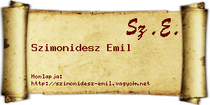 Szimonidesz Emil névjegykártya