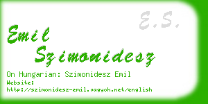 emil szimonidesz business card